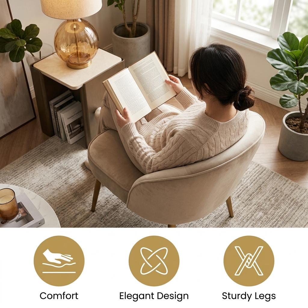 Modern Upholstered Dining Chair, White Fabric Seat – EMILIE OYST