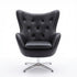 Modern Leisure PU Chair, Chromed Metal Legs - ENDL BLACK