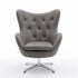 Modern Leisure PU Chair, Chromed Metal Legs - ENDL DARK GREY