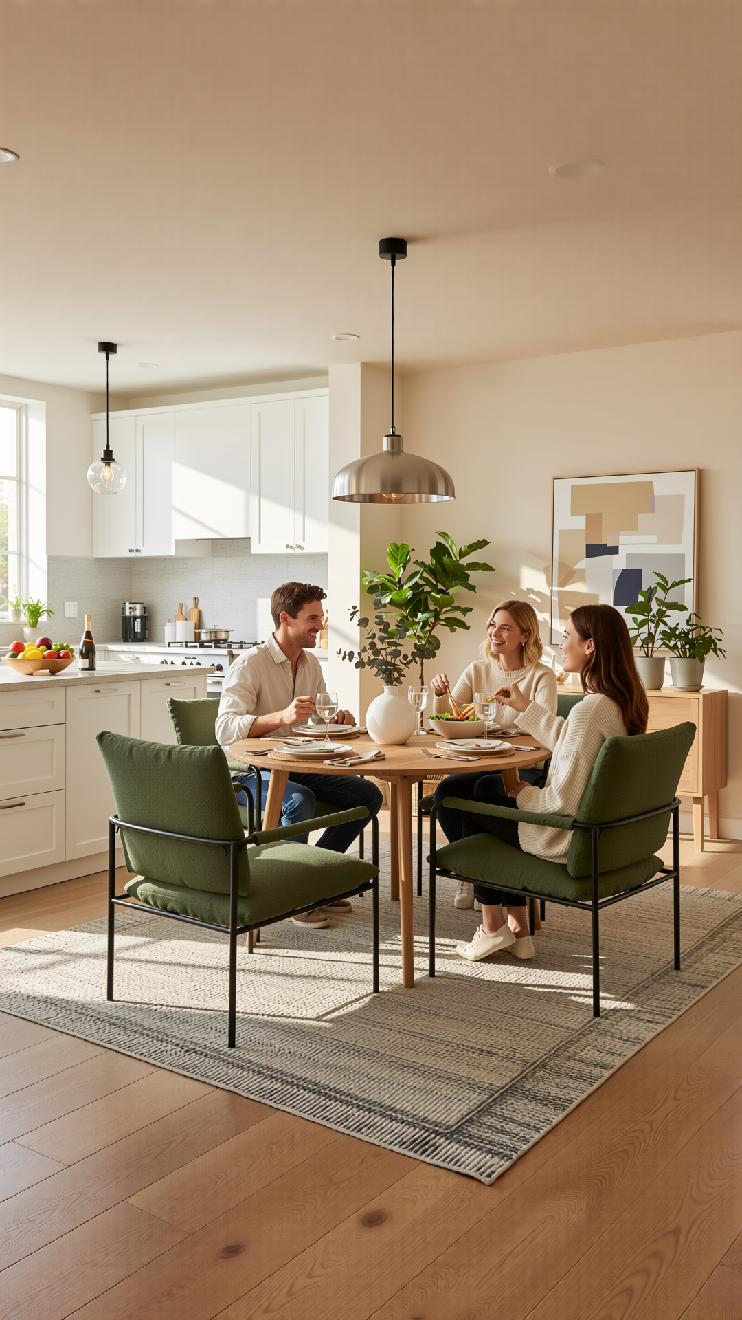 Modern Fabric Dining Chair, Ergonomic Comfort - ERKOTS 1