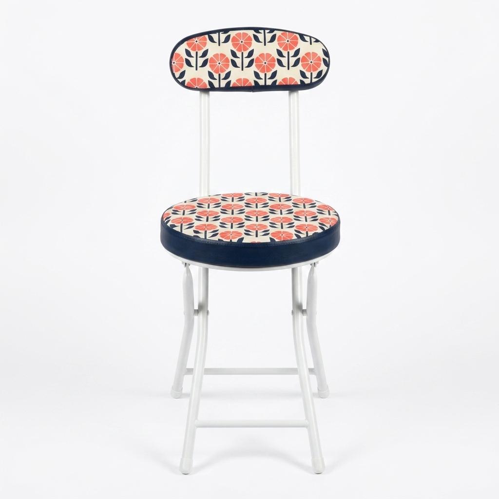 Modern Pattern Folding Chair, Metal Tube PVC Cover - ERNST-CMP1