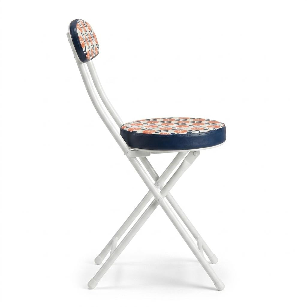 Modern Pattern Folding Chair, Metal Tube PVC Cover - ERNST-CMP1
