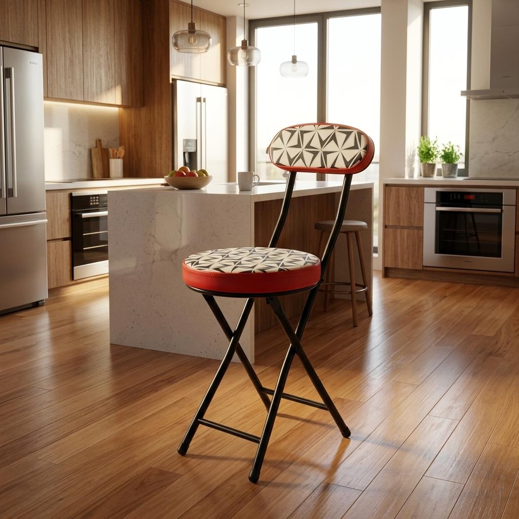Modern Patterned Metal Folding Chair - ERNST-CMP2