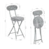 Modern Plush Folding Chair, Metal Tube Frame - ERNST PLUSH GREY A