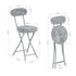 Modern Plush Folding Chair, Metal Tube Frame - ERNST PLUSH GREY A