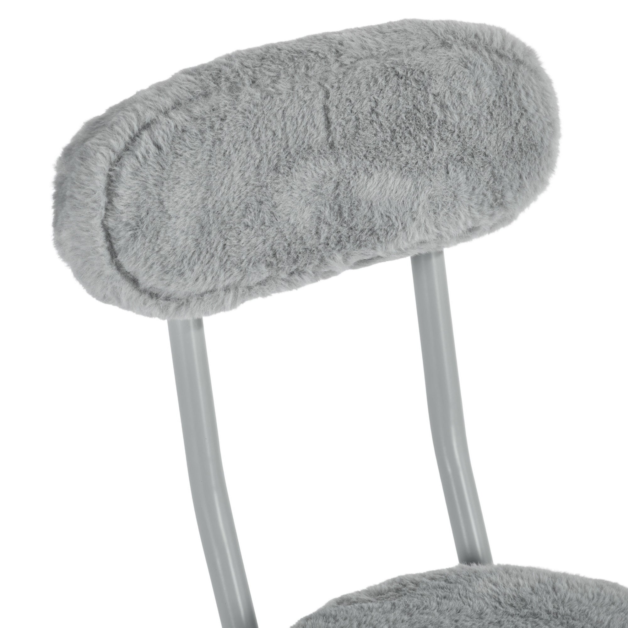 Modern Plush Folding Chair, Metal Tube Frame - ERNST PLUSH GREY A
