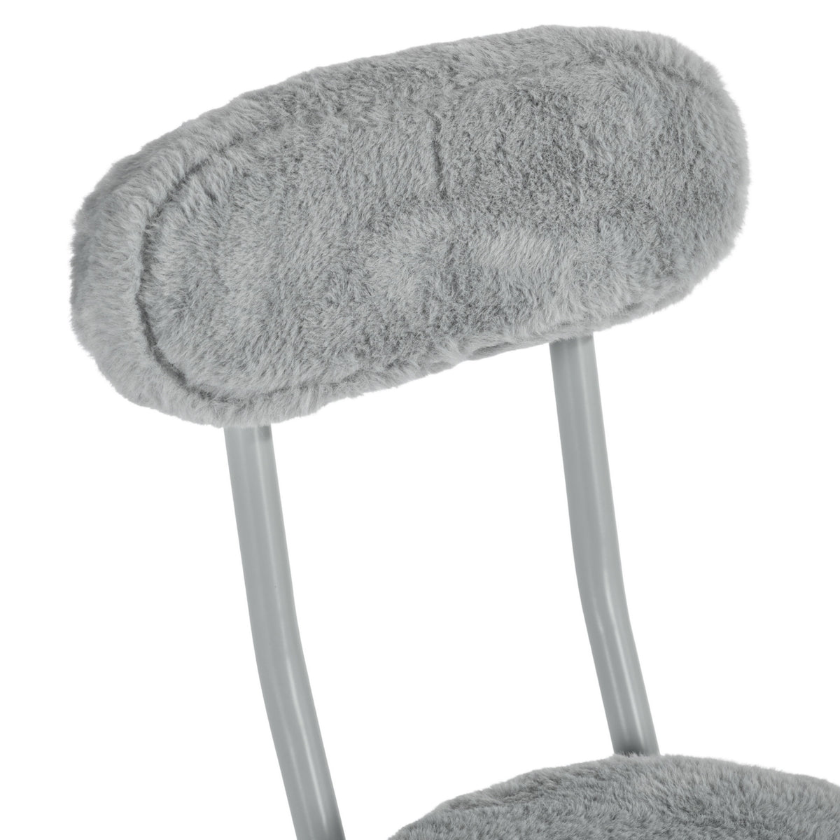 Modern Plush Folding Chair, Metal Tube Frame - ERNST PLUSH GREY A
