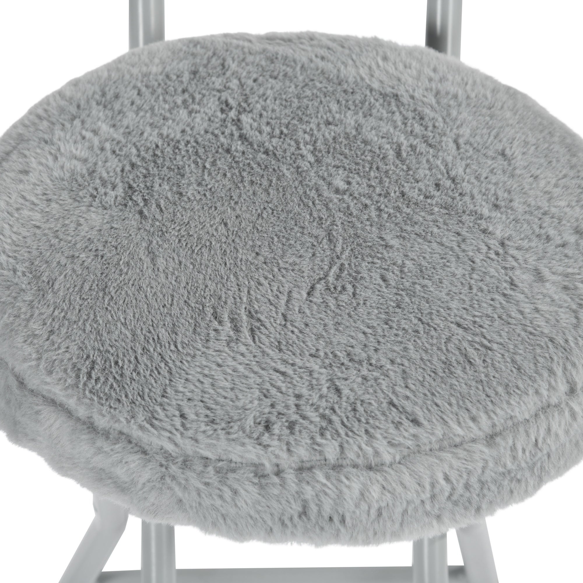 Modern Plush Folding Chair, Metal Tube Frame - ERNST PLUSH GREY A