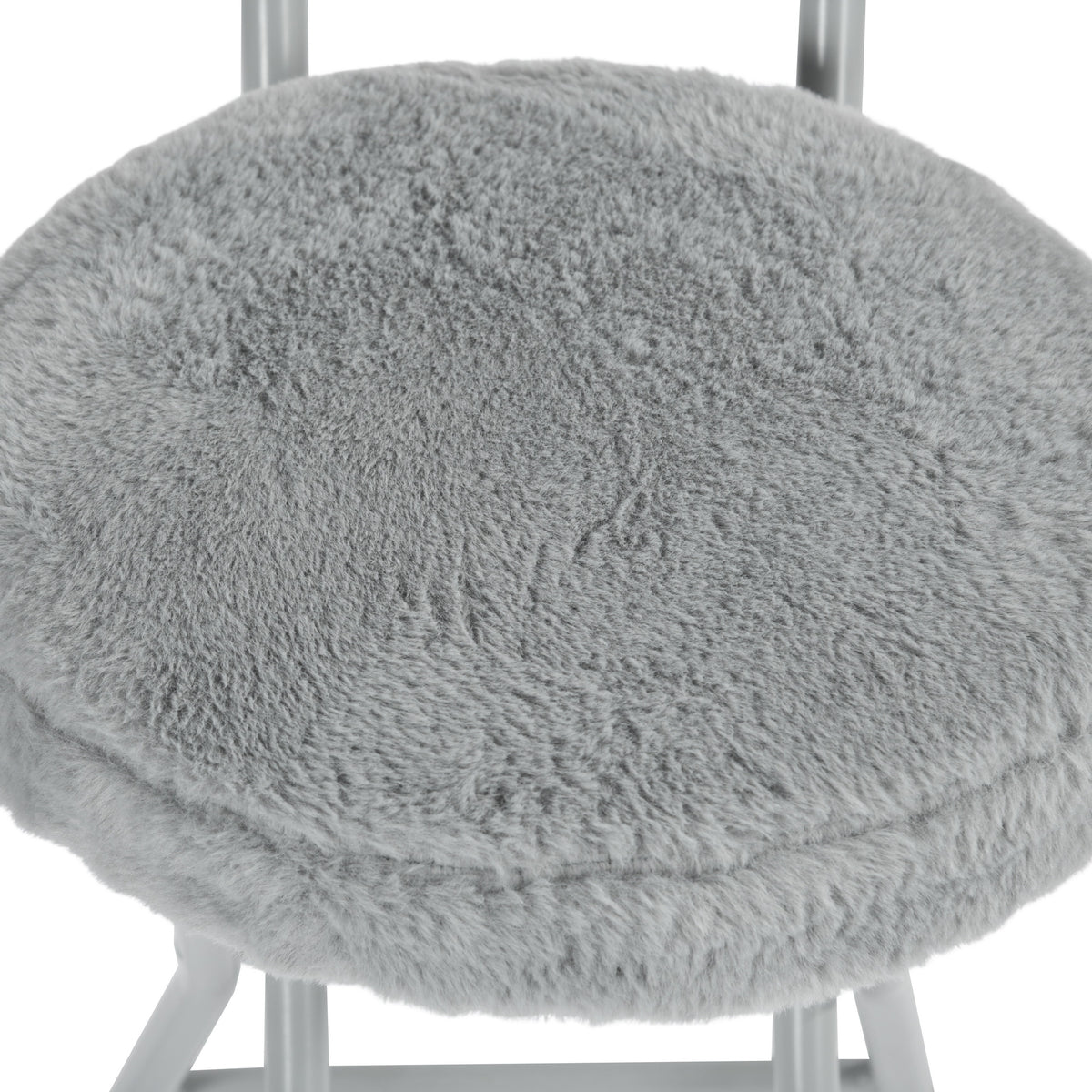 Modern Plush Folding Chair, Metal Tube Frame - ERNST PLUSH GREY A