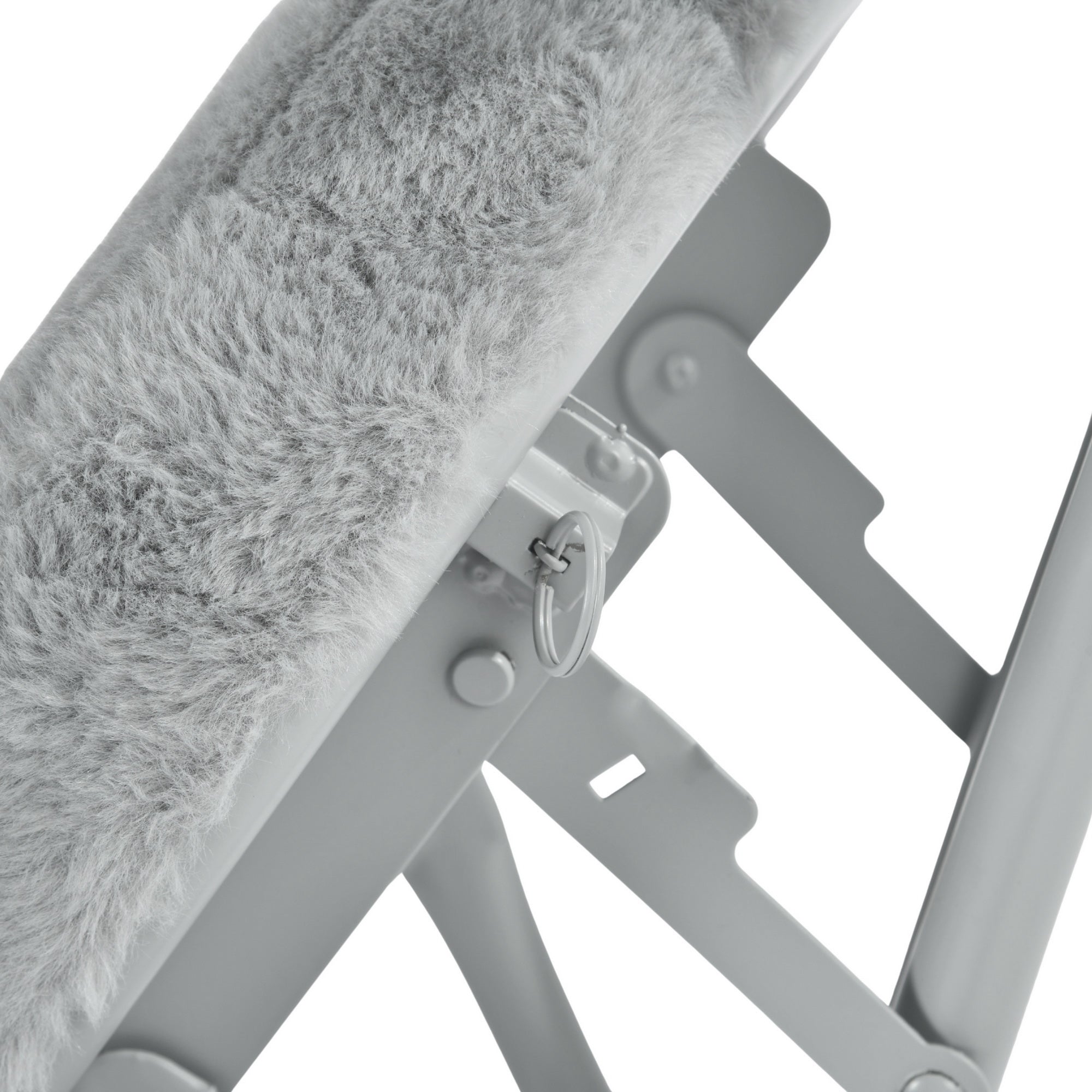 Modern Plush Folding Chair, Metal Tube Frame - ERNST PLUSH GREY A