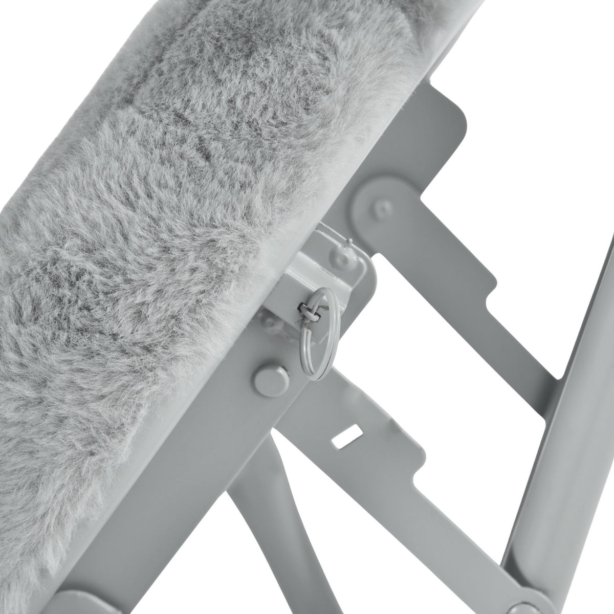 Modern Plush Folding Chair, Metal Tube Frame - ERNST PLUSH GREY A