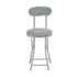 Modern Plush Folding Chair, Metal Tube Frame - ERNST PLUSH GREY A