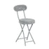 Modern Plush Folding Chair, Metal Tube Frame - ERNST PLUSH GREY A