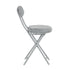 Modern Plush Folding Chair, Metal Tube Frame - ERNST PLUSH GREY A