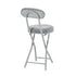 Modern Plush Folding Chair, Metal Tube Frame - ERNST PLUSH GREY A