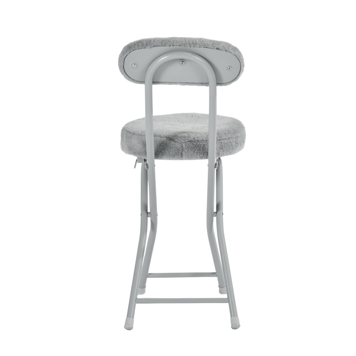 Modern Plush Folding Chair, Metal Tube Frame - ERNST PLUSH GREY A