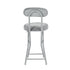 Modern Plush Folding Chair, Metal Tube Frame - ERNST PLUSH GREY A