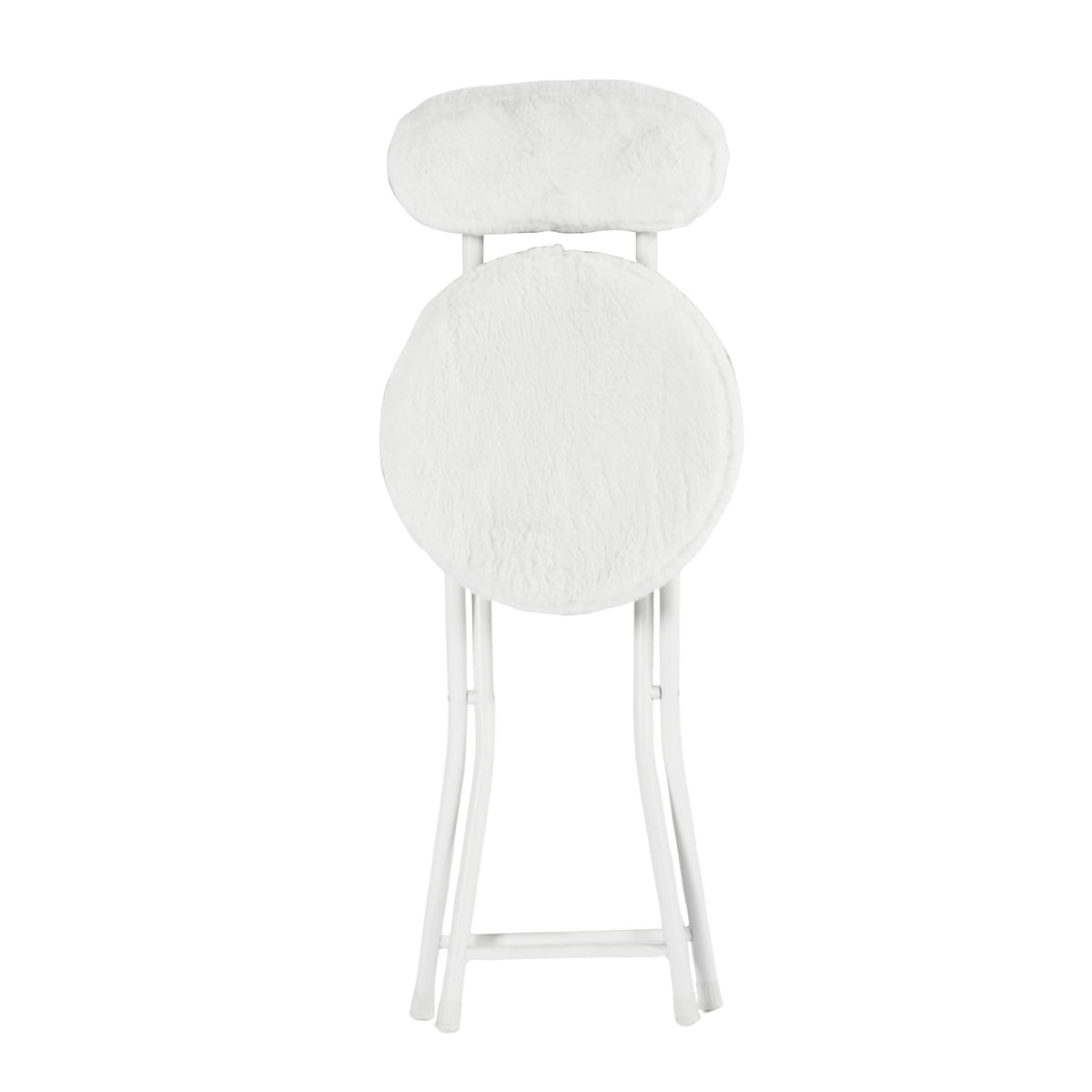 Modern Plush Folding Chair, Metal Tube Frame - ERNST PLUSH WHITE A