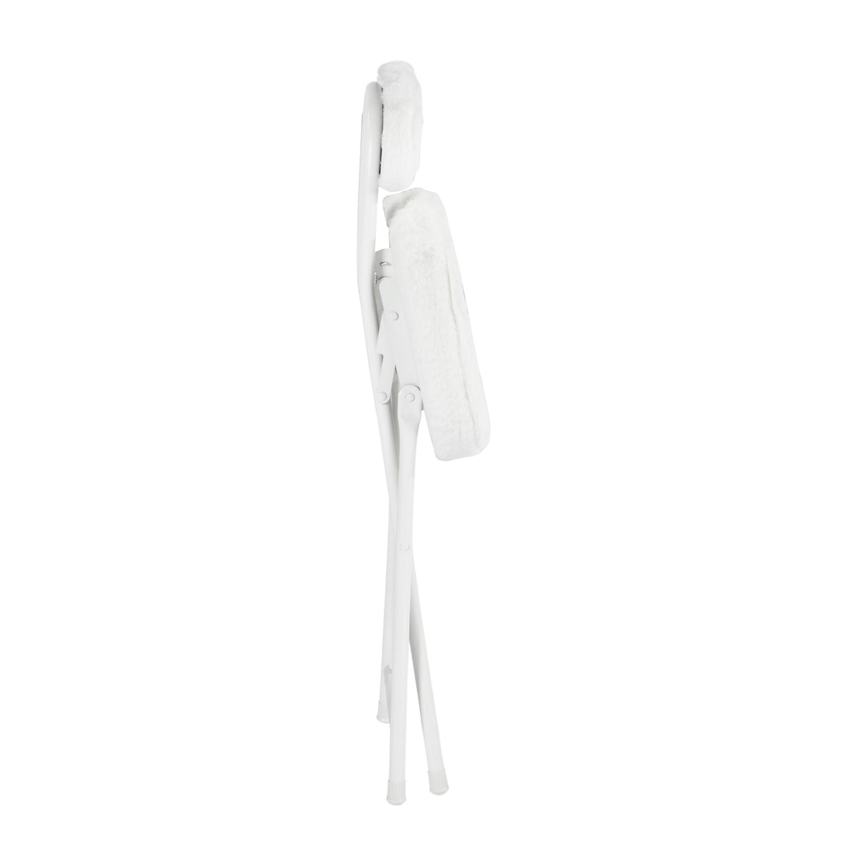 Modern Plush Folding Chair, Metal Tube Frame - ERNST PLUSH WHITE A