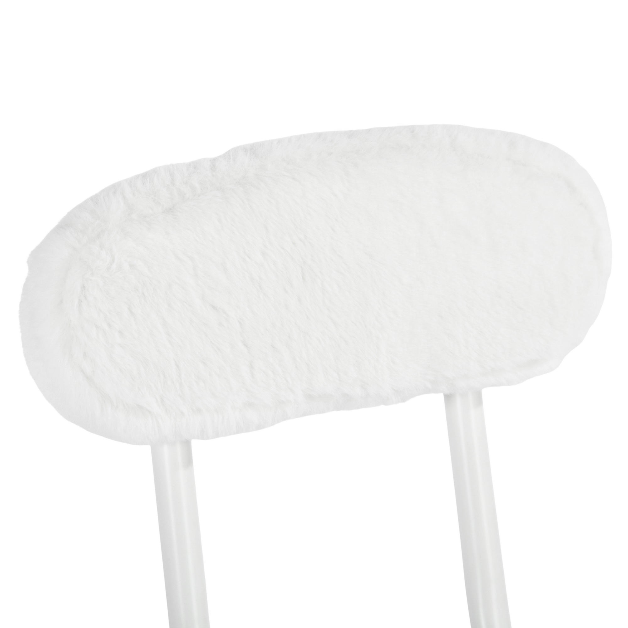 Modern Plush Folding Chair, Metal Tube Frame - ERNST PLUSH WHITE A
