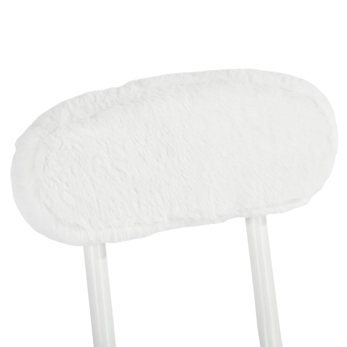 Modern Plush Folding Chair, Metal Tube Frame - ERNST PLUSH WHITE A
