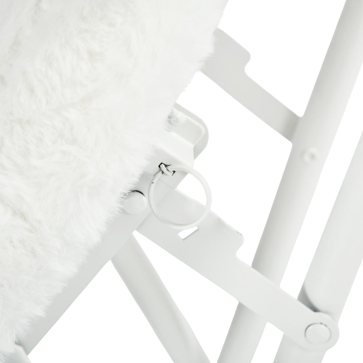 Modern Plush Folding Chair, Metal Tube Frame - ERNST PLUSH WHITE A