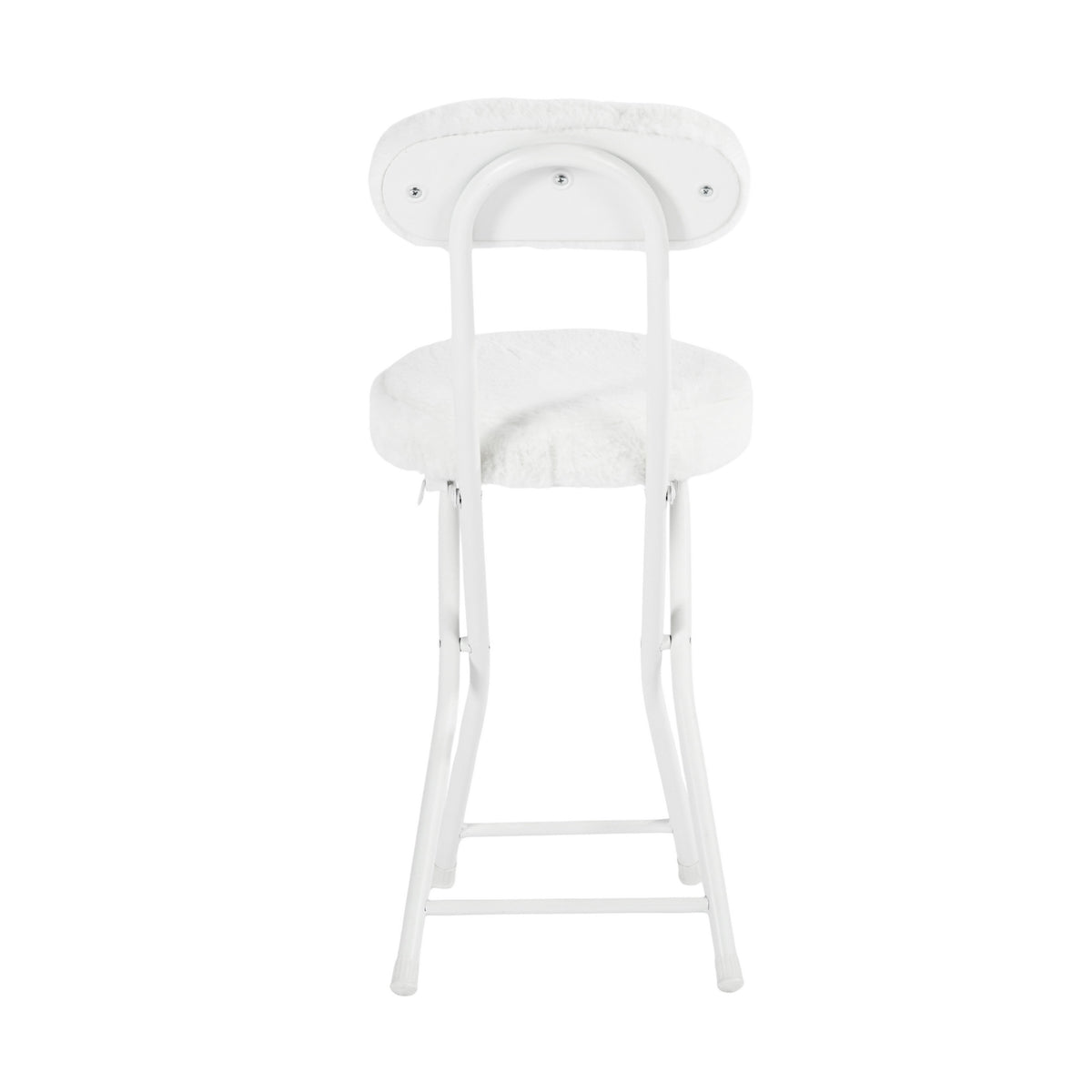 Modern Plush Folding Chair, Metal Tube Frame - ERNST PLUSH WHITE A
