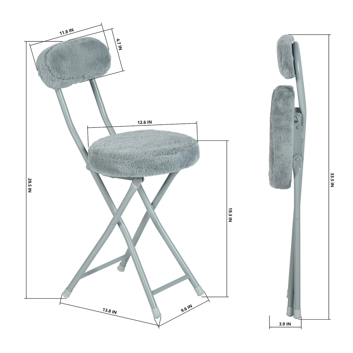 Ernst Plush Folding Chair