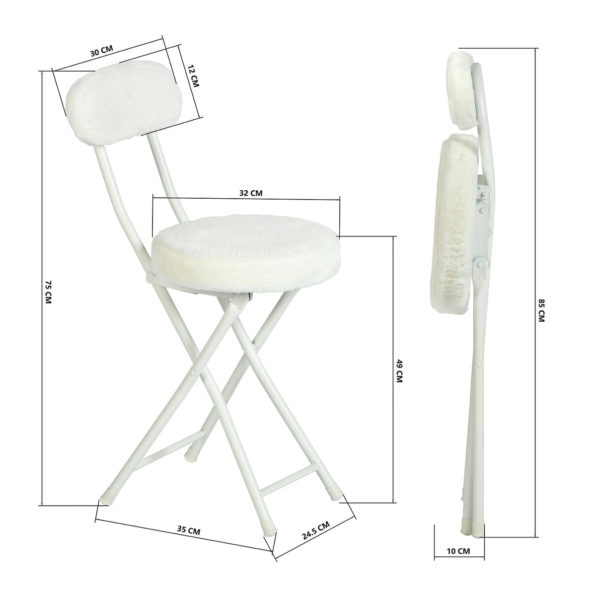 Ernst Plush Folding Chair
