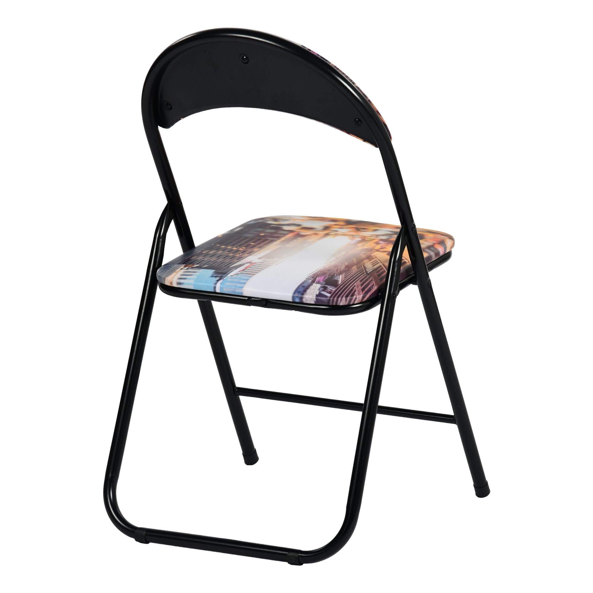 Modern Patterned Folding Chair, Metal Frame & PVC Cover - ESCOBAR-CMP2