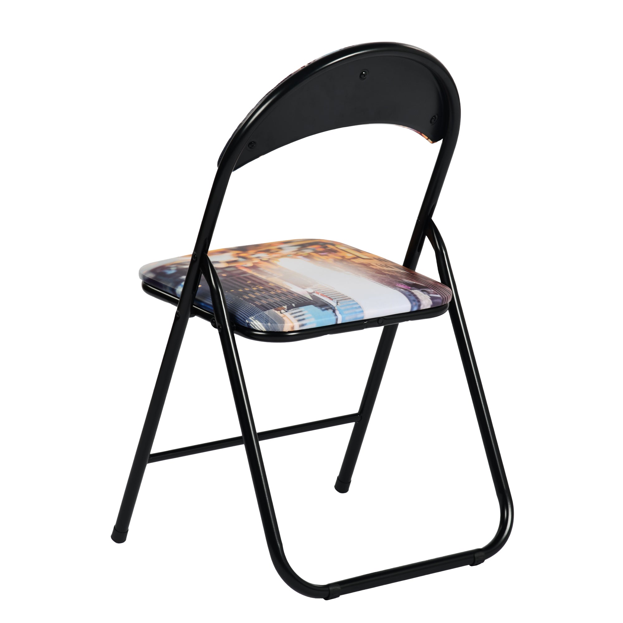 Modern Patterned Folding Chair, Metal Frame & PVC Cover - ESCOBAR-CMP2