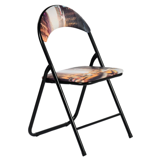 Modern Patterned Folding Chair, Metal Frame & PVC Cover - ESCOBAR-CMP2
