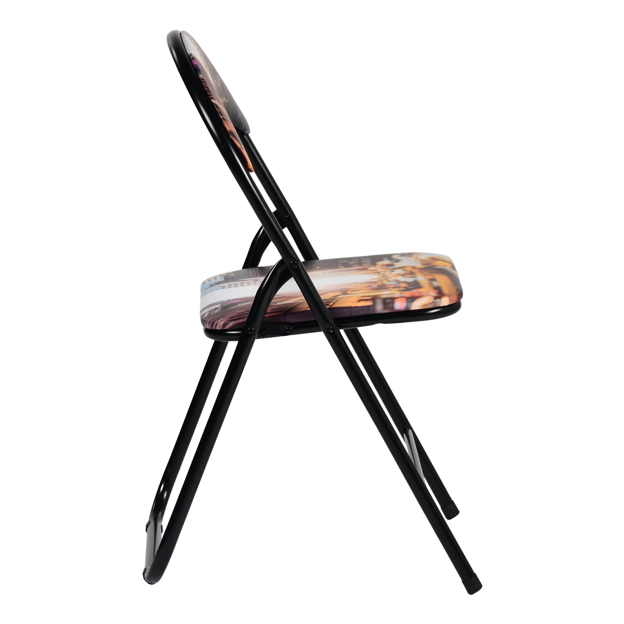 Modern Patterned Folding Chair, Metal Frame & PVC Cover - ESCOBAR-CMP2