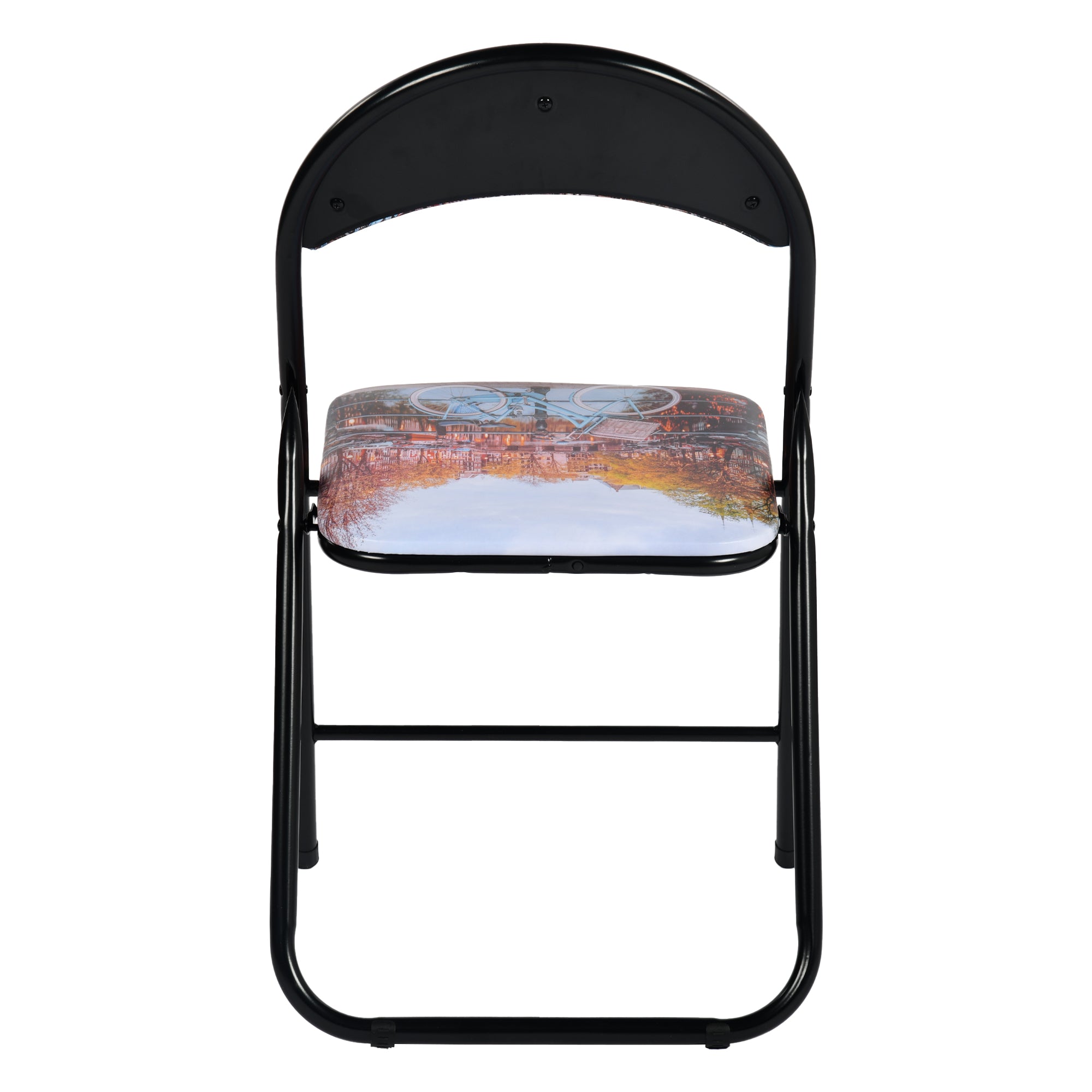 Modern Patterned Folding, PVC Metal Tube Chair - ESCOBAR-CMP3