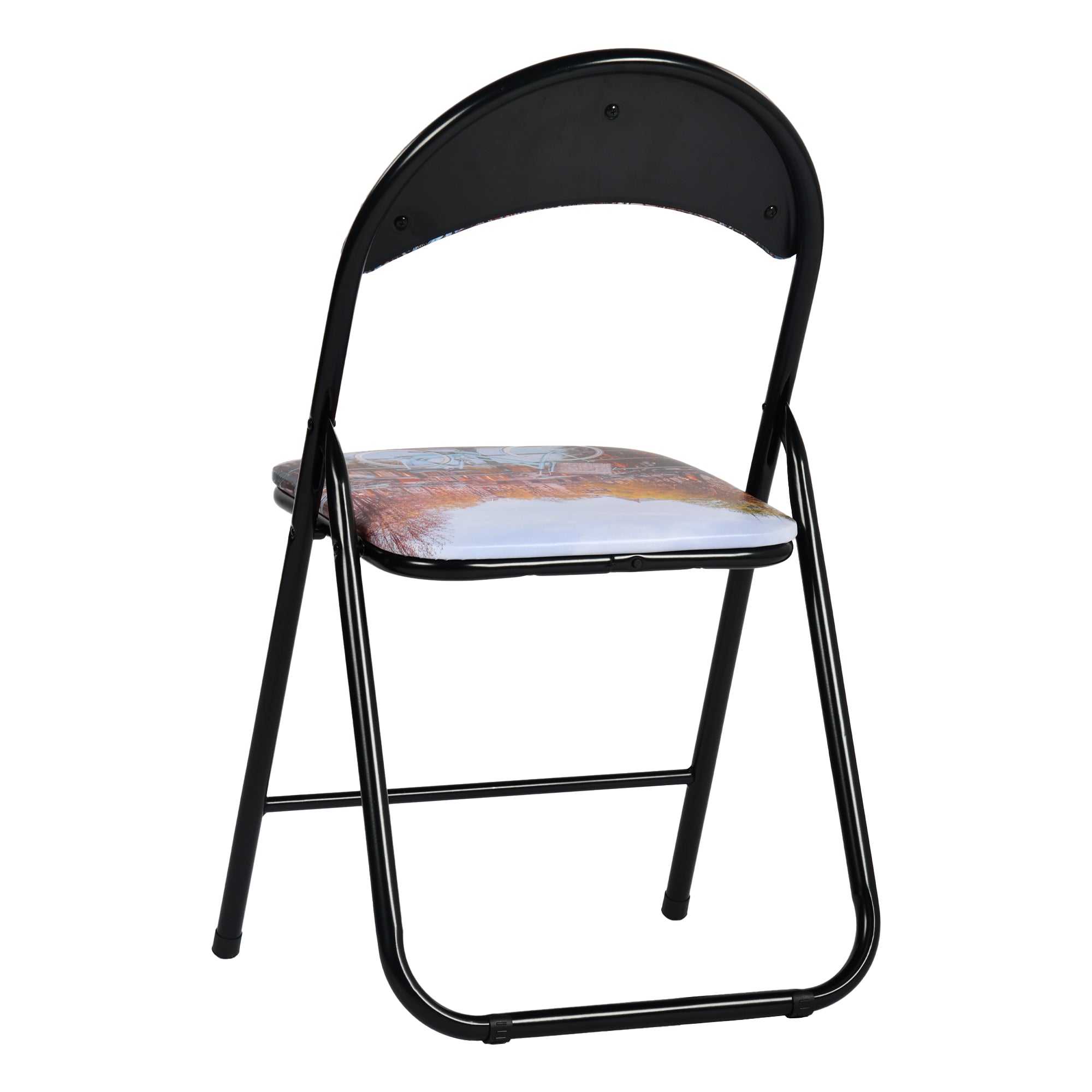 Modern Patterned Folding, PVC Metal Tube Chair - ESCOBAR-CMP3