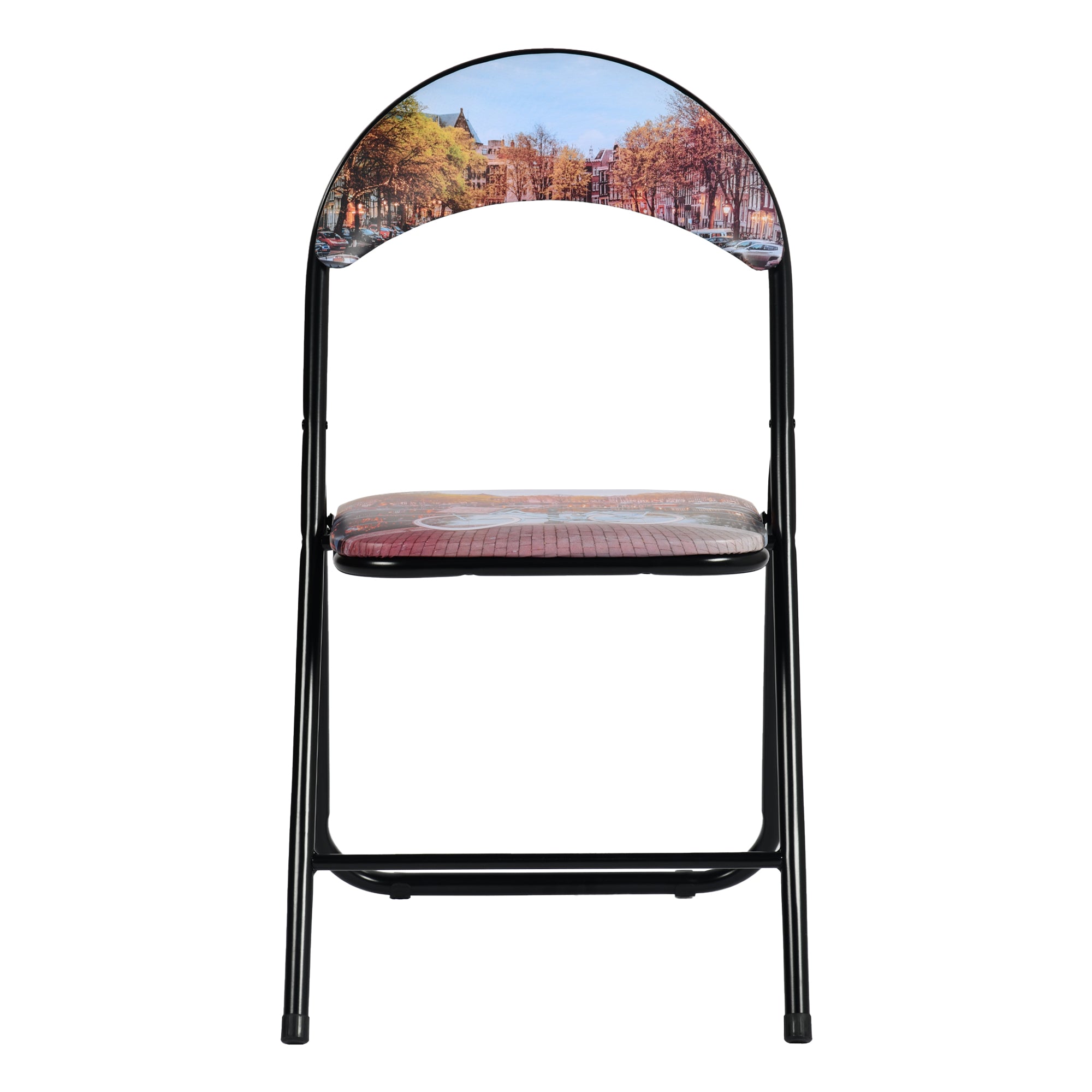 Modern Patterned Folding, PVC Metal Tube Chair - ESCOBAR-CMP3
