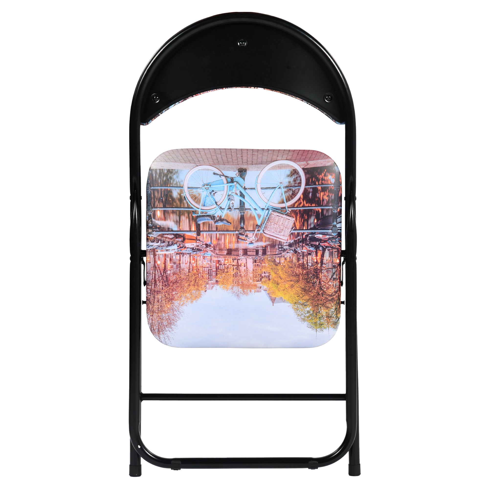 Modern Patterned Folding, PVC Metal Tube Chair - ESCOBAR-CMP3