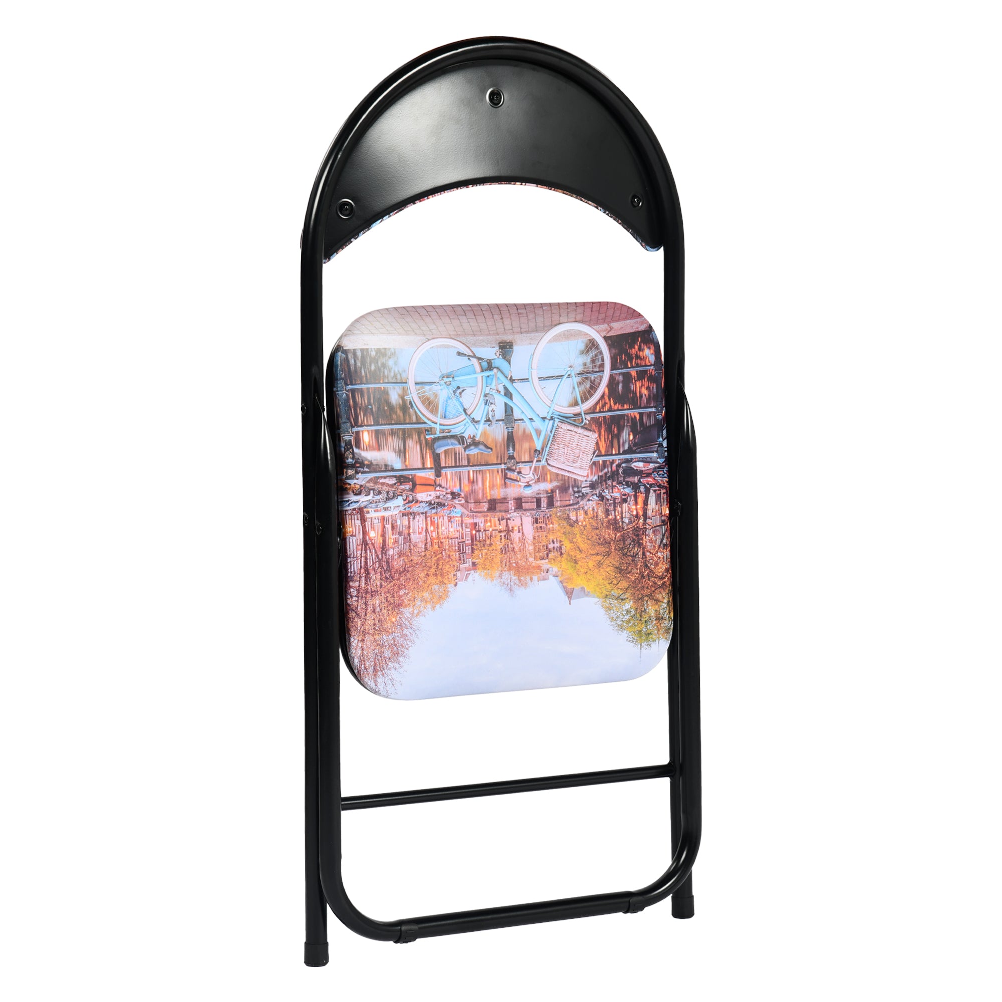 Modern Patterned Folding, PVC Metal Tube Chair - ESCOBAR-CMP3