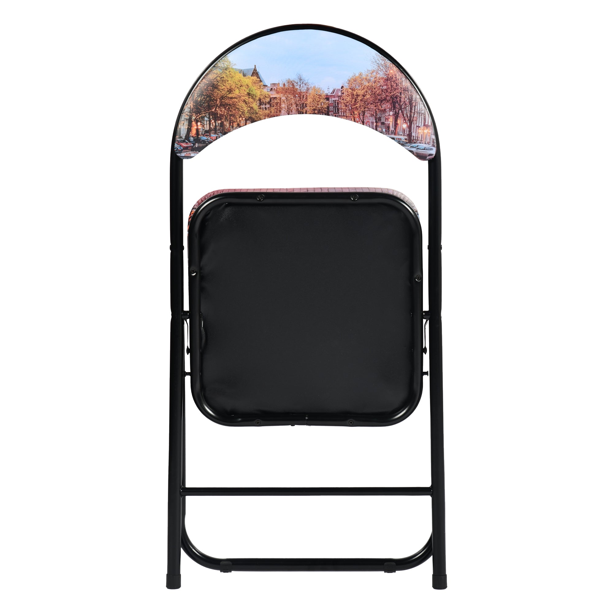 Modern Patterned Folding, PVC Metal Tube Chair - ESCOBAR-CMP3