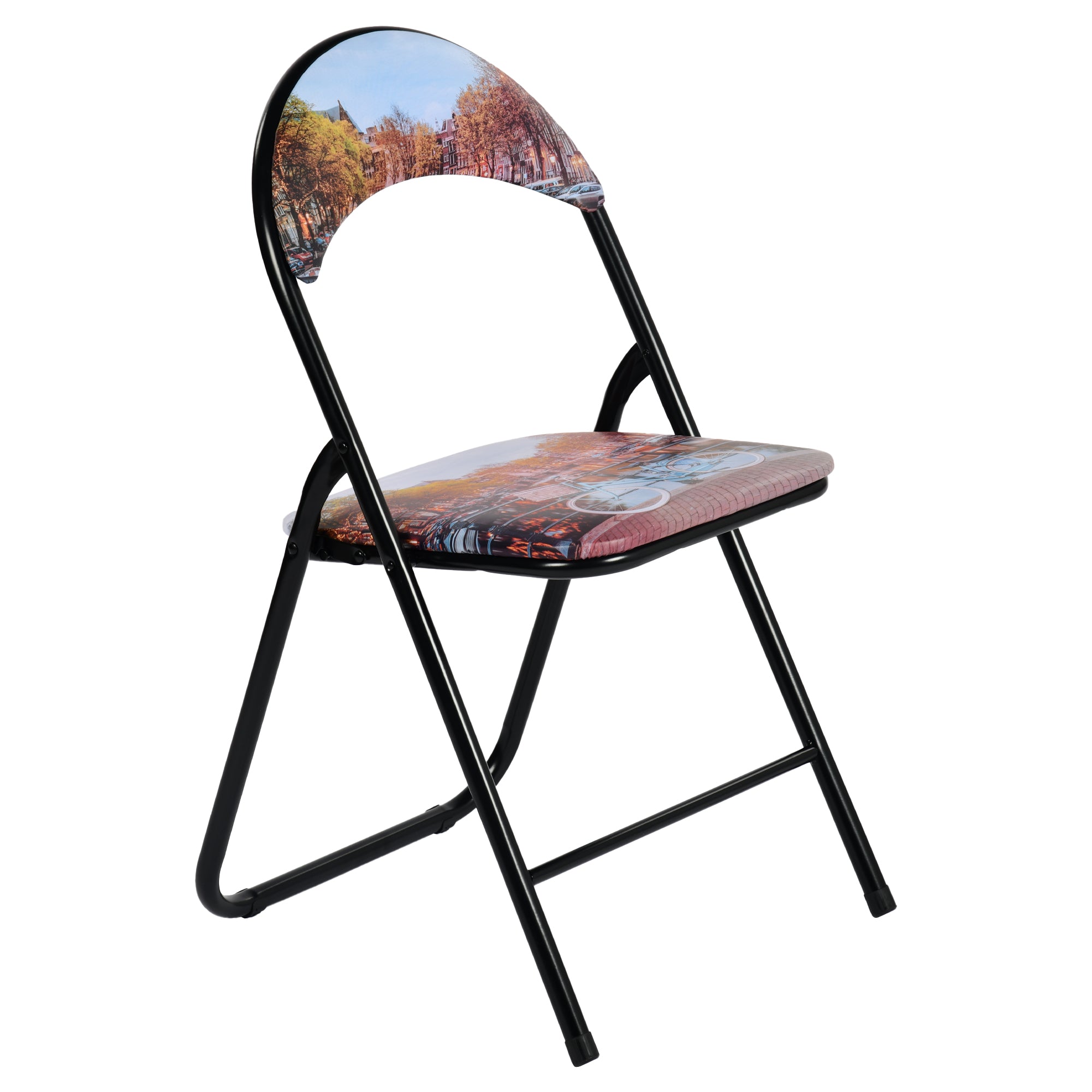 Modern Patterned Folding, PVC Metal Tube Chair - ESCOBAR-CMP3