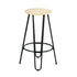 Modern Bar Stool, Solid Wood Seat & Metal Frame - ESSIA TAB 63.5 MNA