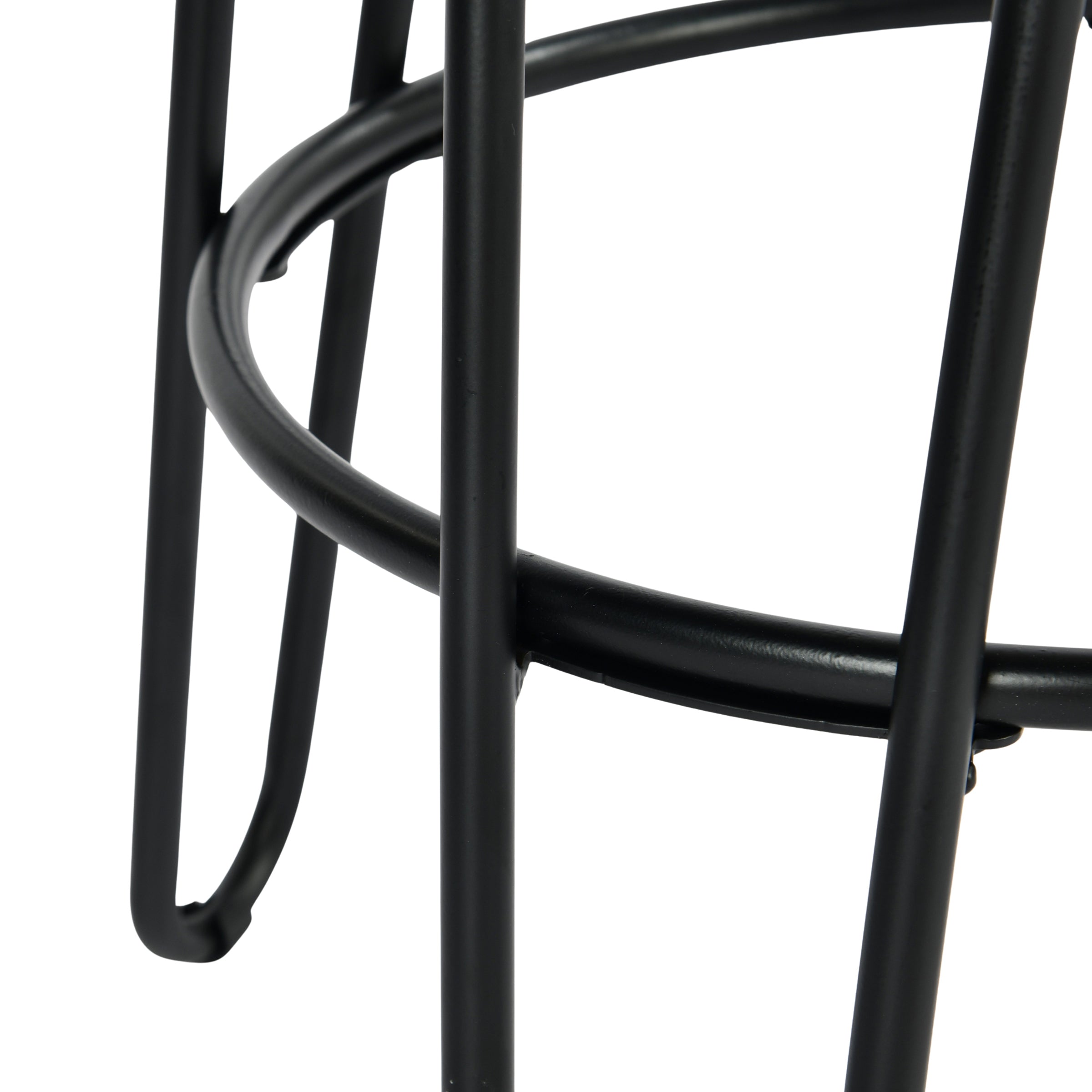 Modern Bar Stool, Solid Wood Seat, Metal Legs - ESSIA TAB 2PCS