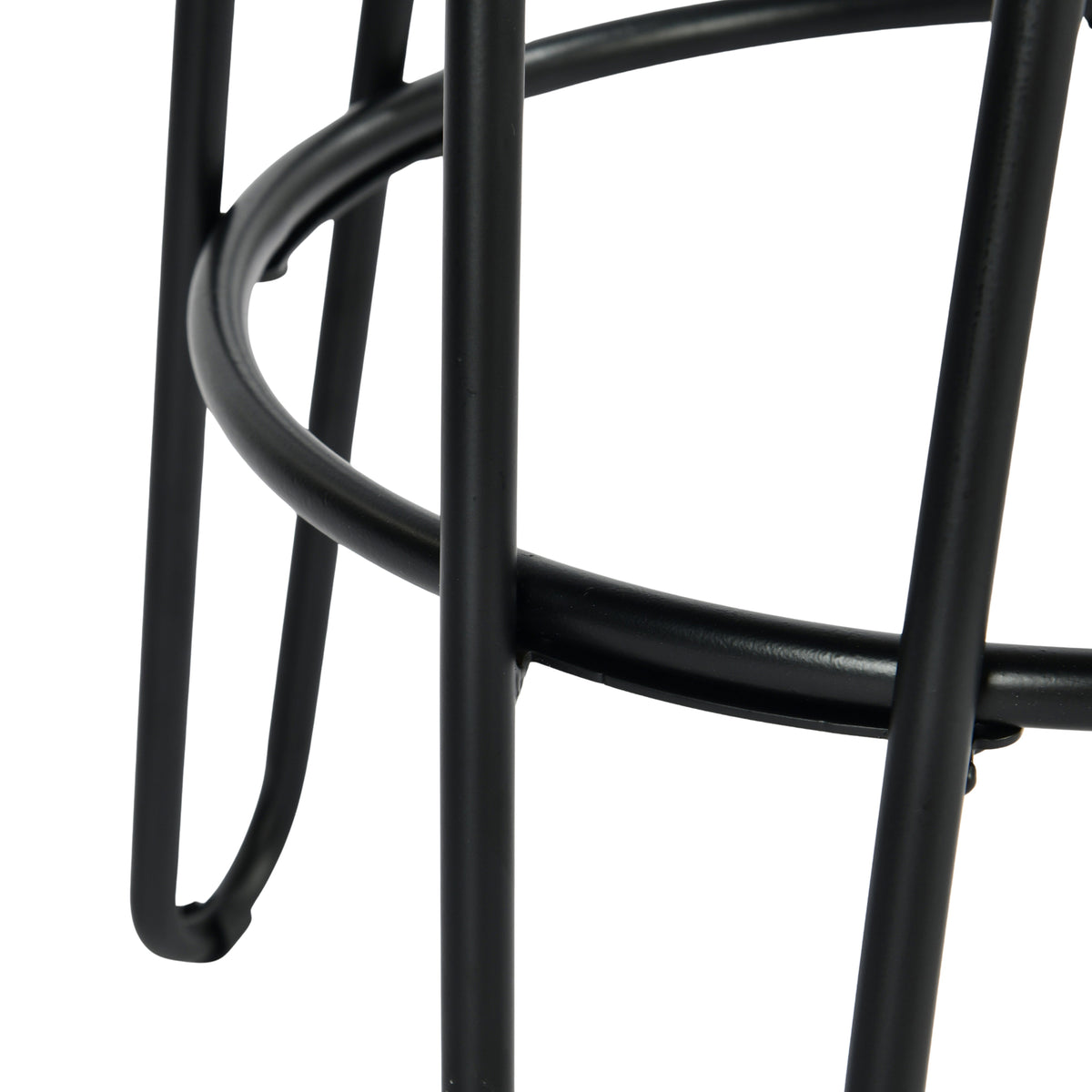 Modern Bar Stool, Solid Wood Seat, Metal Legs - ESSIA TAB 2PCS