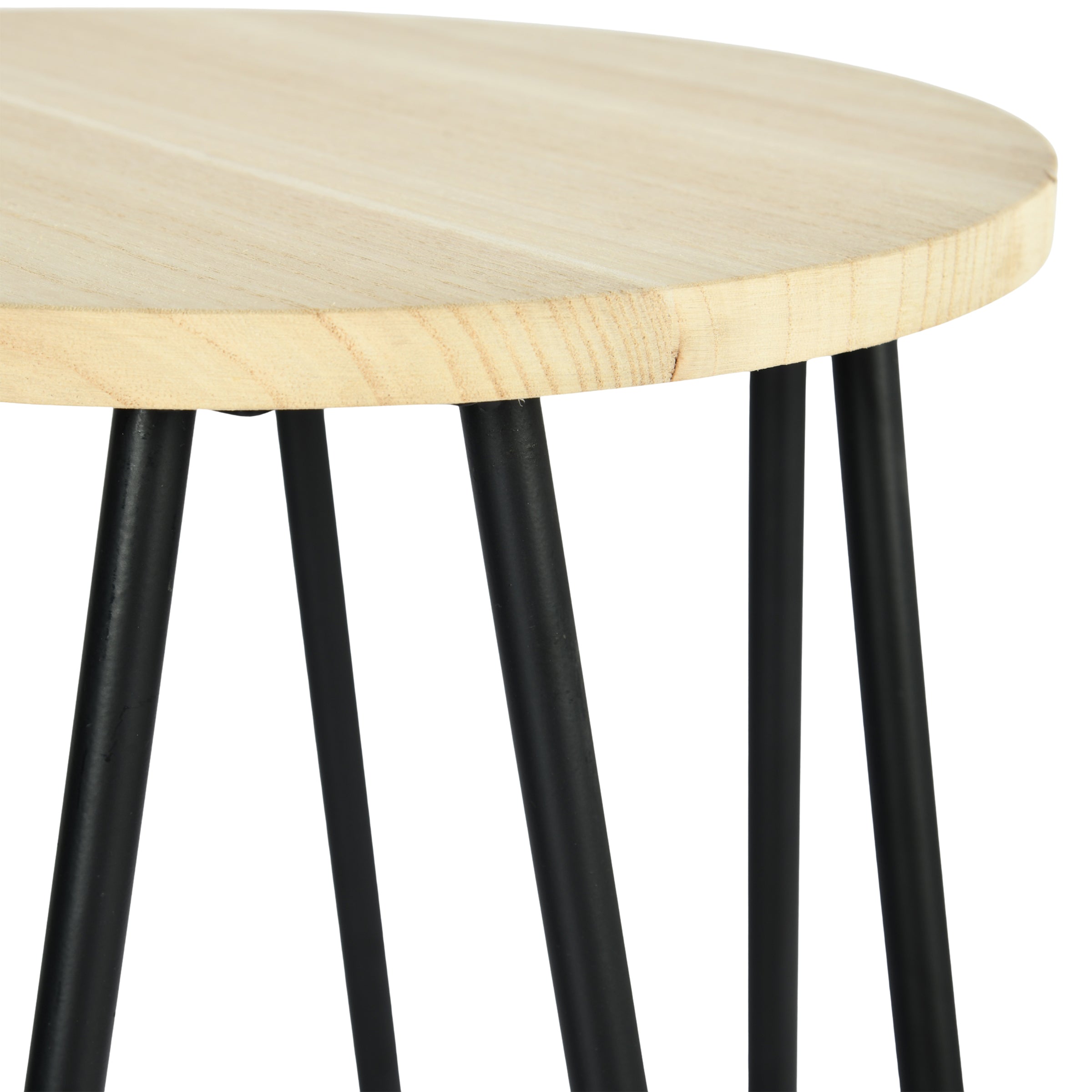 Modern Black Metal Bar Stool, Solid Wood Seat – ESSIA TAB 74 MNA