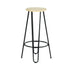 Modern Black Metal Bar Stool, Solid Wood Seat – ESSIA TAB 74 MNA