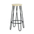 Modern Black Metal Bar Stool, Solid Wood Seat – ESSIA TAB 74 MNA