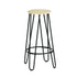 Modern Black Metal Bar Stool, Solid Wood Seat – ESSIA TAB 74 MNA