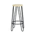 Modern Black Metal Bar Stool, Solid Wood Seat – ESSIA TAB 74 MNA