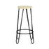 Modern Black Metal Bar Stool, Solid Wood Seat – ESSIA TAB 74 MNA