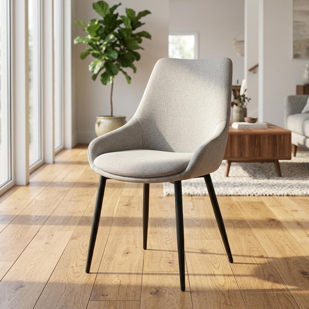Modern Grey Fabric Dining Chair Set – ETTA GREY